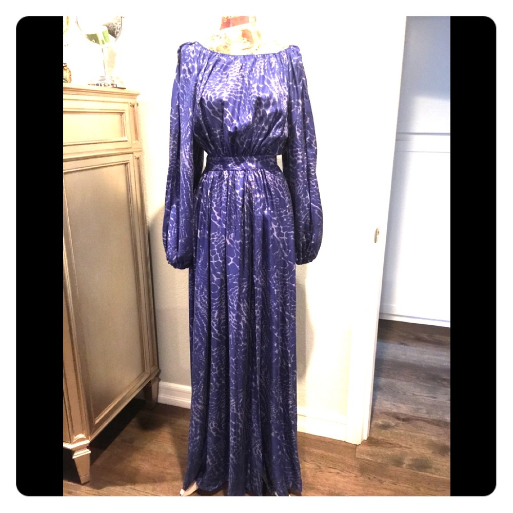 Rachel Zoe blue silk maxi dress